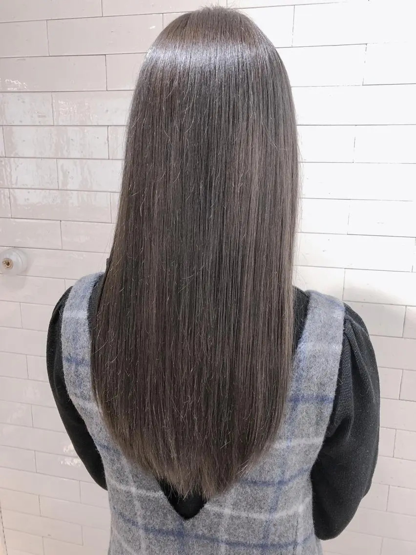 セミロング カラー パーマ ヘアアレンジ アッシュ バレイヤージュ ブリーチ ケアブリーチ 透明感カラー カット ヘアカラー トリートメント バレイヤージュ 藤沢 髪質改善 竹内ケンゴのヘアスタイル