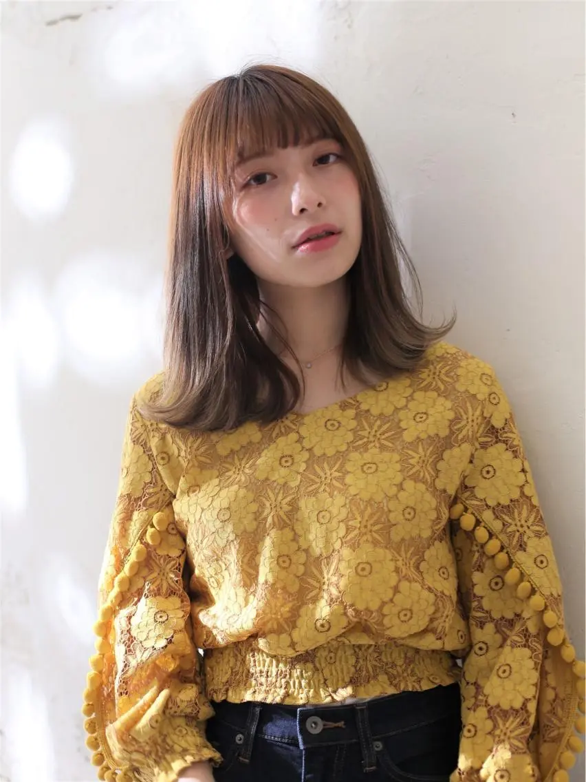 セミロング カラー 柔らかカラー🫧🌱 ナナコのヘアスタイル