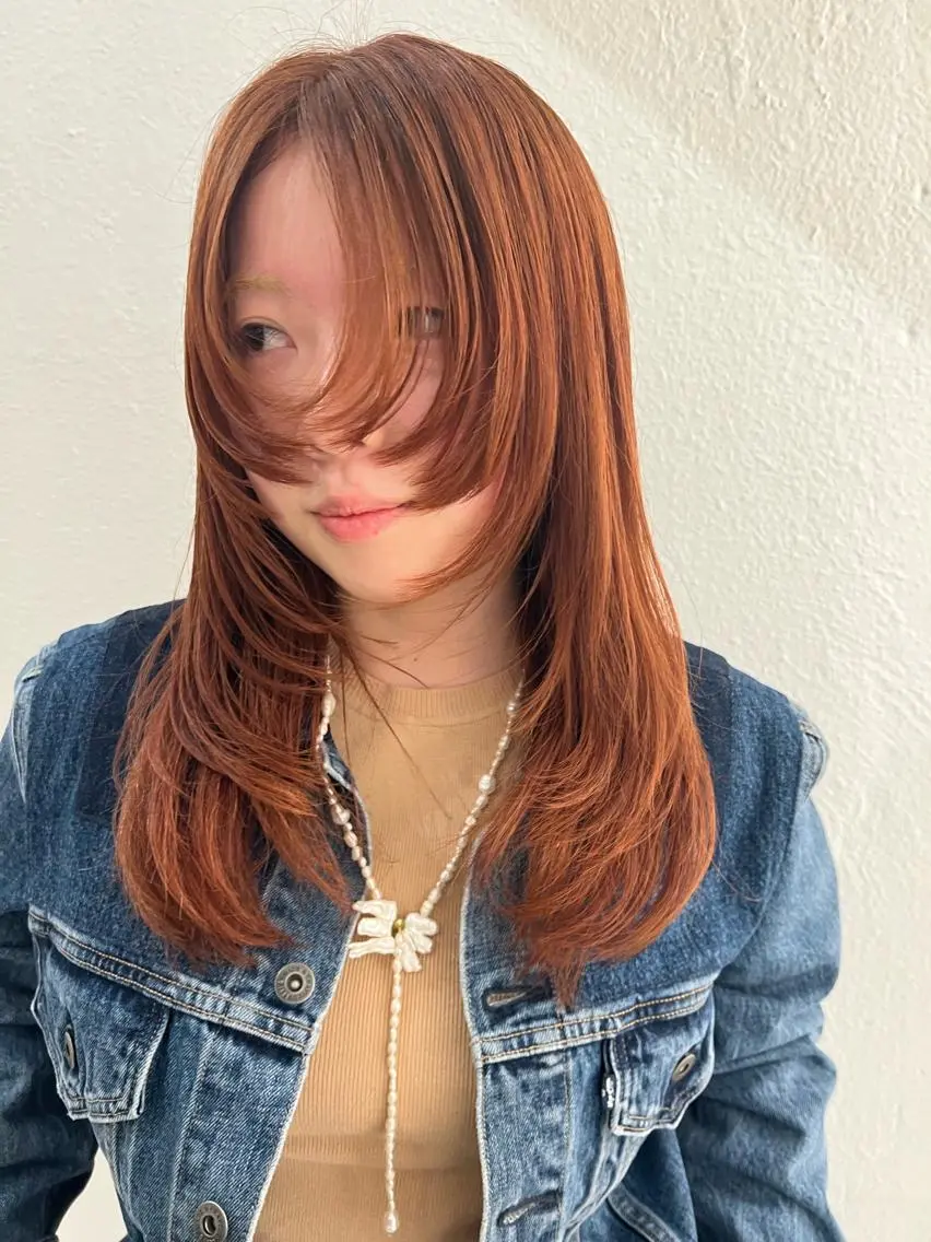 ロング カラー ヘアカラー ブリーチカラー🎀 韓国風/寺門美優のヘアスタイル