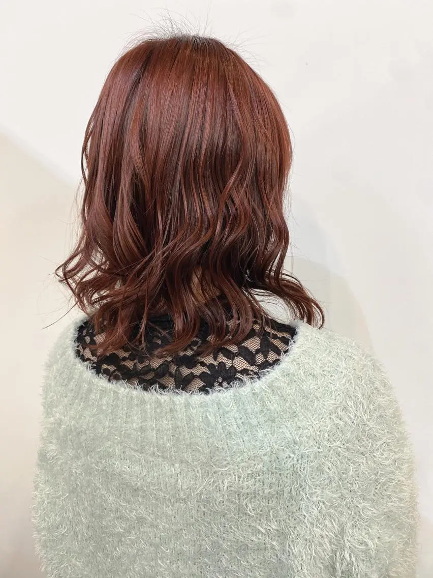 カラー オーガニックカラー レッドカラー BRAS ナカガワのヘアスタイル