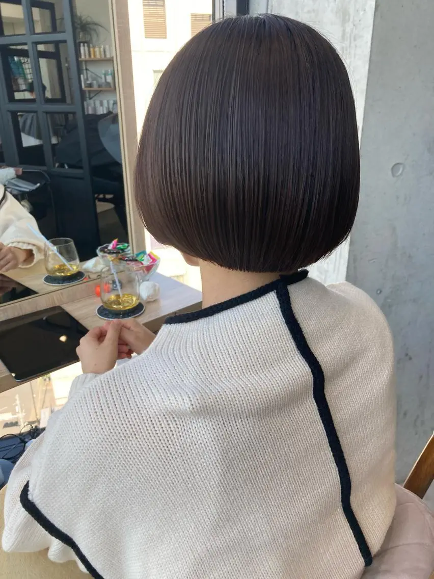 ショート カット トリートメント ✨色持ちの良い艶 カラー✨蟹江真世のヘアスタイル