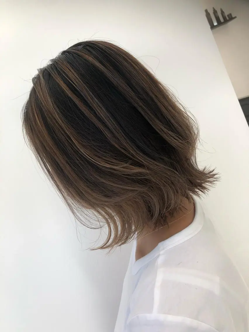 ミディアム カラー ヘアカラー トリートメント 河内 元伸のヘアスタイル