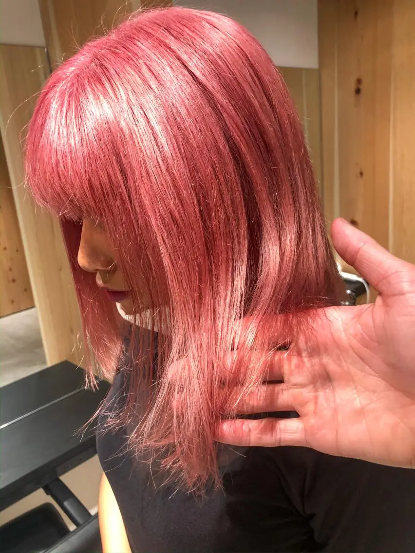 ミディアム カラー ピンクカラー カット ヘアカラー トリートメント ヘアセット センスをお届けします 大谷将生infpのヘアスタイル
