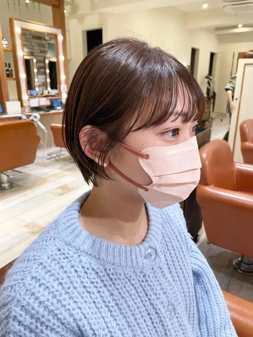 ショート カラー 丸みショート ベージュカラー ボブ ショートヘア 清水 ちひろ ✄トップスタイリストのヘアスタイル