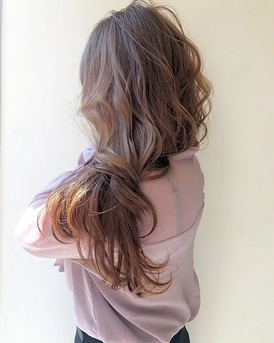 ロング カラー パーマ ロング 🎀ダブルカラー🎀 ♡Kanon♡のヘアスタイル