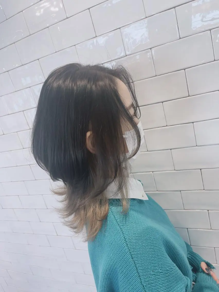 ミディアム カラー ヘアカラー トリートメント emi/髪質改善/ 韓国風/艶カラーのヘアスタイル