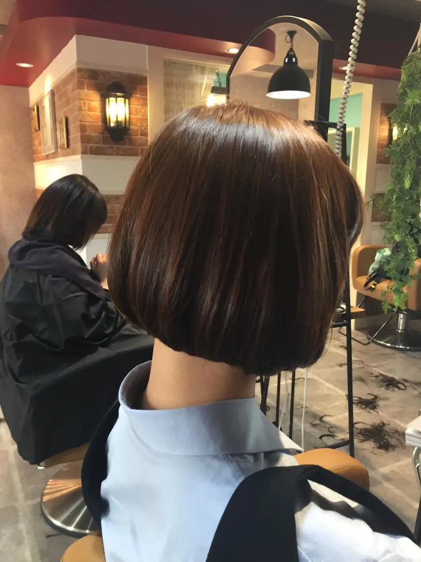 ミディアム カラー パーマ ヘアアレンジ メンズ キッズ ネイル マツエク・マツパ ボブ 韓国ヘア♡おくれ毛♡ ボブ♡sayakaのヘアスタイル