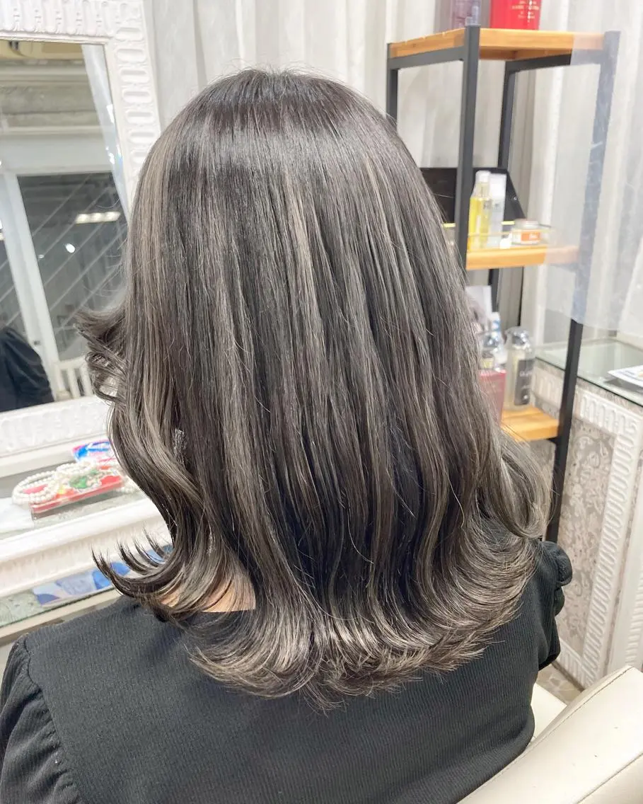 ミディアム カラー ヘアアレンジ ヘアカラー エクステ ANKH CROSS 🦋mako🦋のヘアスタイル