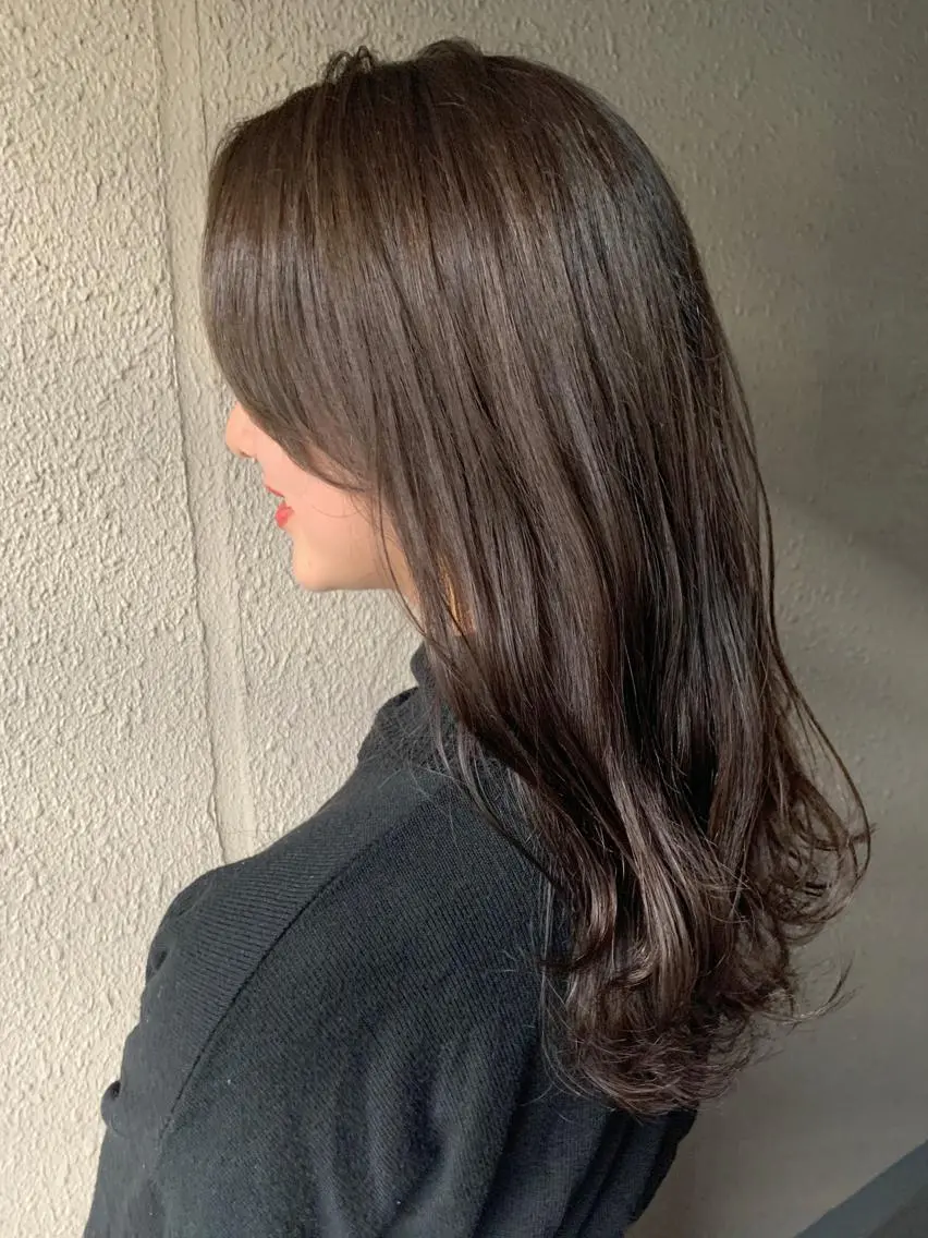 ロング カラー オリーブカラー サダハルカ |chouetteのヘアスタイル
