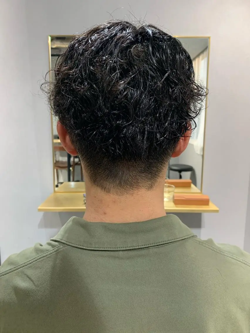 ショート パーマ メンズ ボブパーマコテ巻き風 パーマNo1深江秀平のヘアスタイル