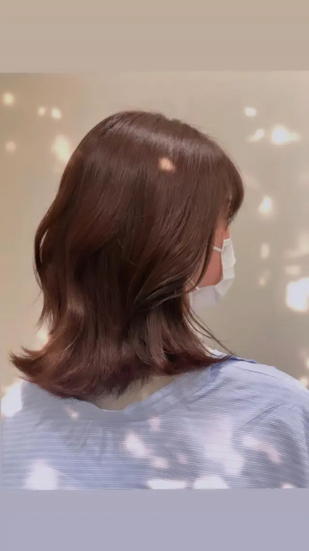 ミディアム カット ヘアカラー トリートメント Yuka ∥ 深層筋 ×睡眠改善ヘッドスパのヘアスタイル