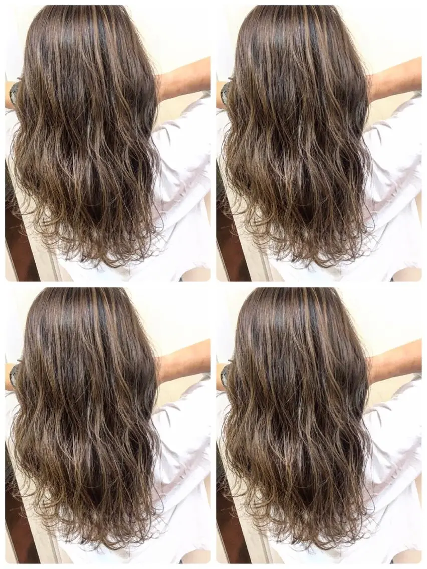 セミロング カラー ハイライトカラー ハイライト ヨシダ トオルのヘアスタイル