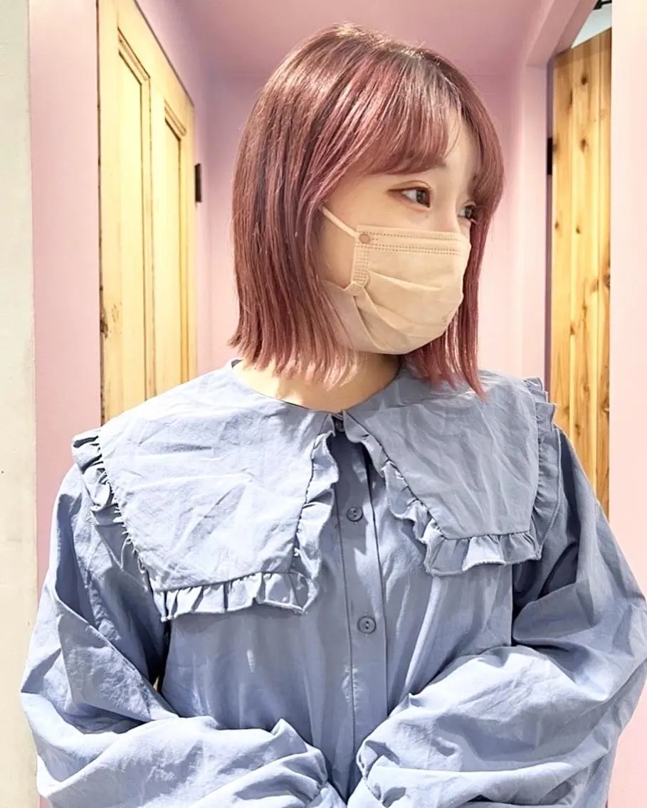 ミディアム カラー パーマ ヘアアレンジ 🫧赤み消し*艶髪 nanami🫧のヘアスタイル