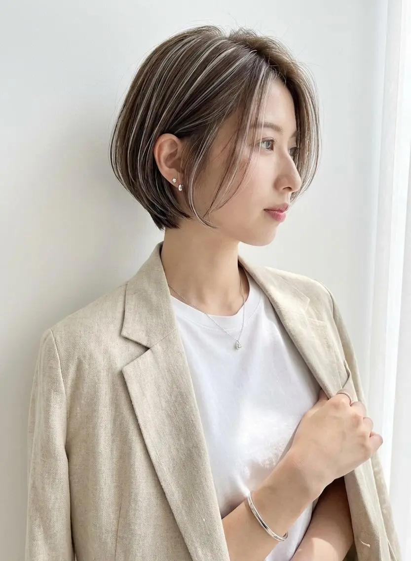 ショート カット ヘアカラー トリートメント 白髪ぼかし/清水 和馬のヘアスタイル