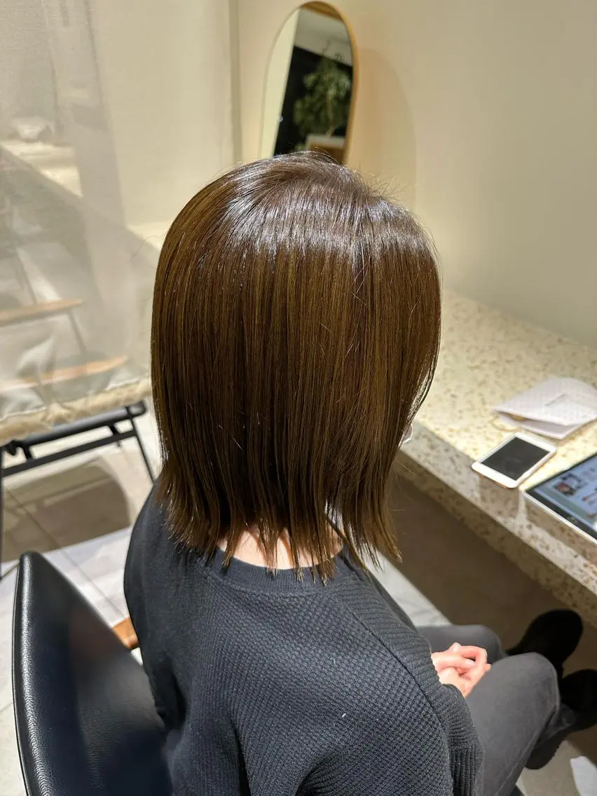 カラー ベージュカラー オレンジ カット ヘアカラー トリートメント 和田 あおいのヘアスタイル