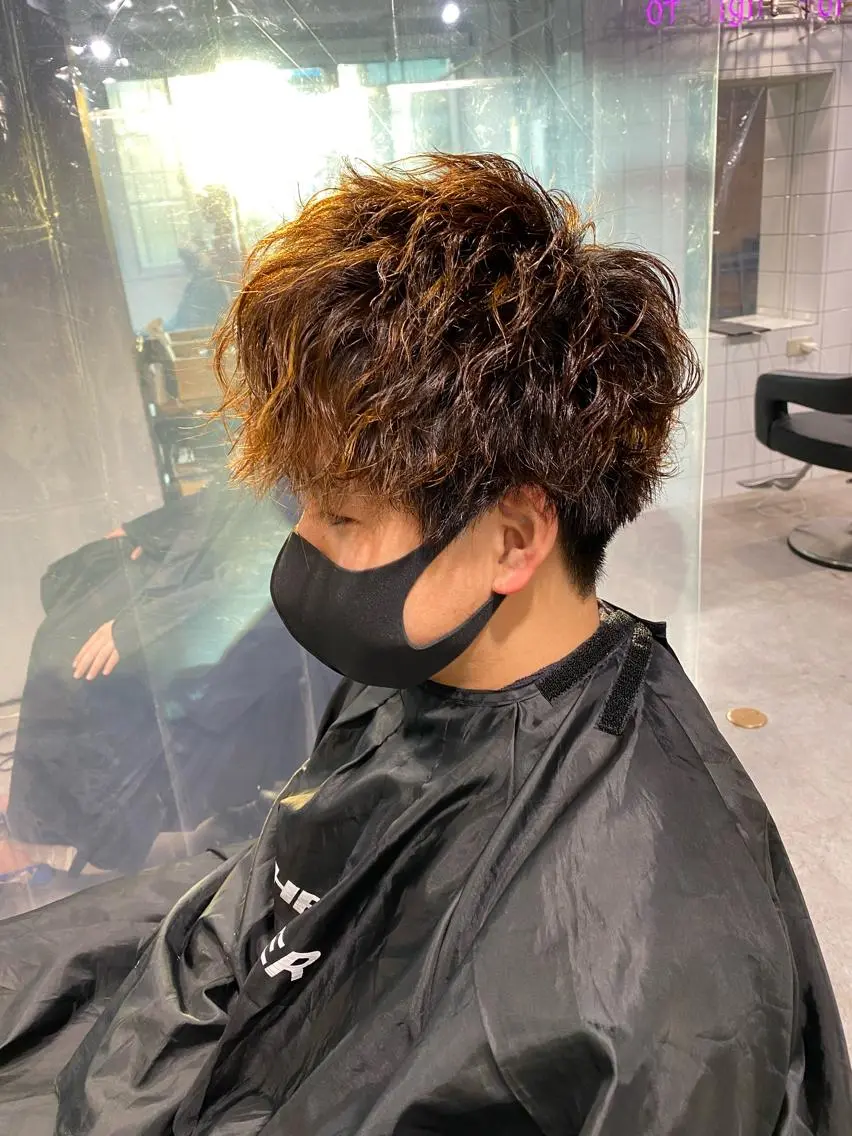 ショート パーマ ヘアアレンジ メンズ カット パーマ トリートメント ヘアセット メンズヘア特化 パーマ 縮毛矯正🔷のヘアスタイル