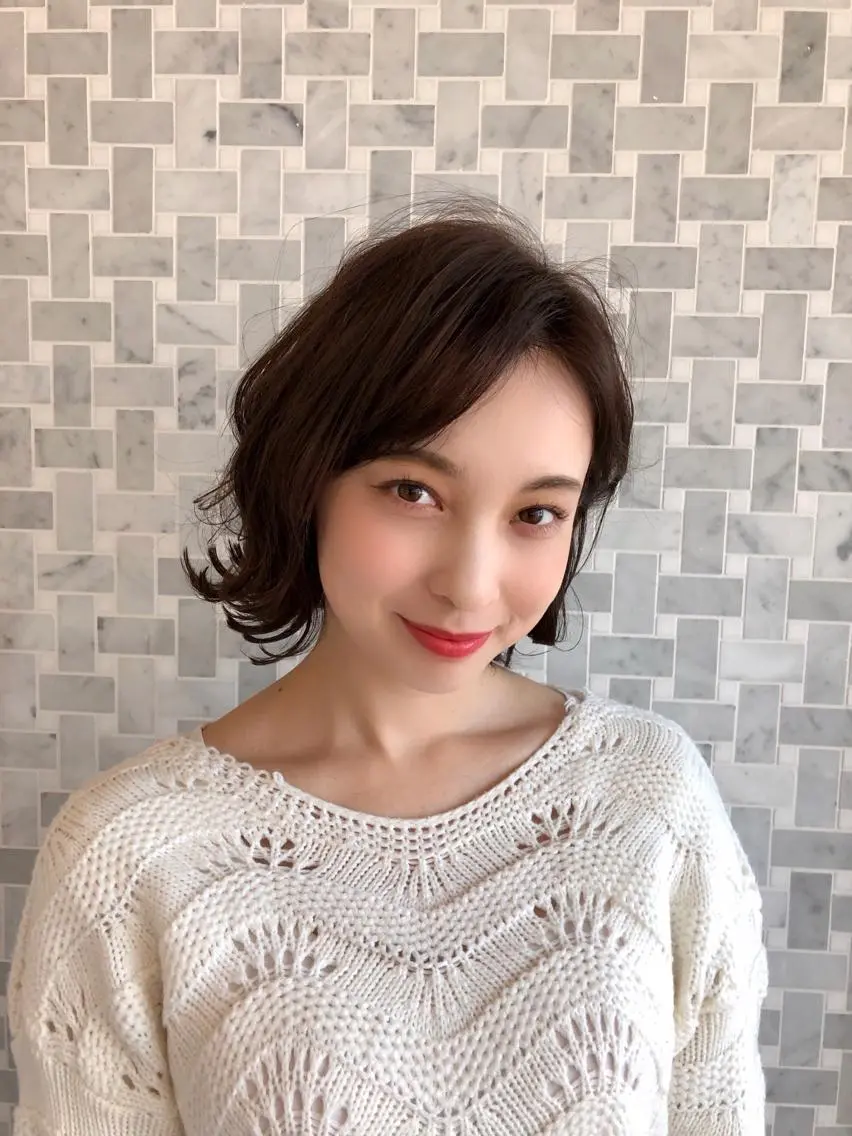ミディアム カラー ボブ 外ハネヘア レイヤー×髪質改善✨ 渋谷/佐藤侑哉のヘアスタイル