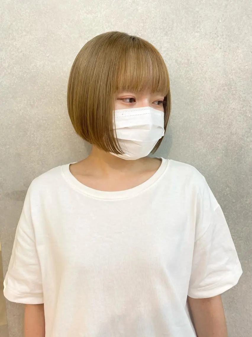 ショート ボブ 顔周りカット/透明感 カラー✂️MEIのヘアスタイル