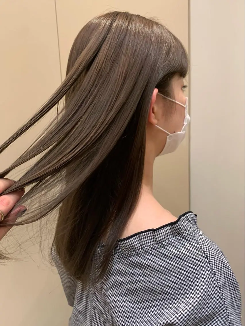 セミロング カラー カット ヘアカラー トリートメント 【完全個室】髪質改善 暖色カラー/山崎唯奈のヘアスタイル