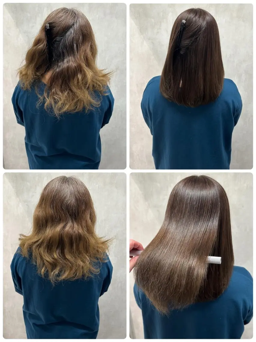 ミディアム カット ヘアカラー 縮毛矯正 トリートメント ⚠️美容室迷子⚠️ 👍👍ここに集合のヘアスタイル