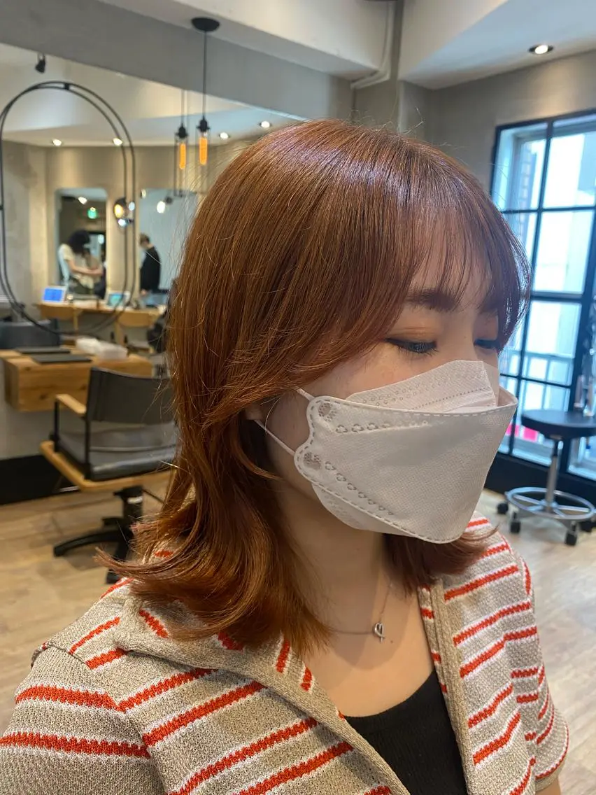 セミロング ヘアカラー トリートメント 新宿/顔周りカット +レイヤー=しずく♩のヘアスタイル