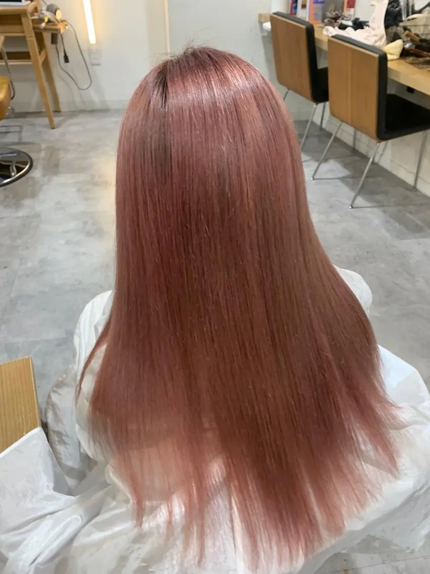 ロング カット ヘアカラー ピンクカラー/ mana🎀のヘアスタイル