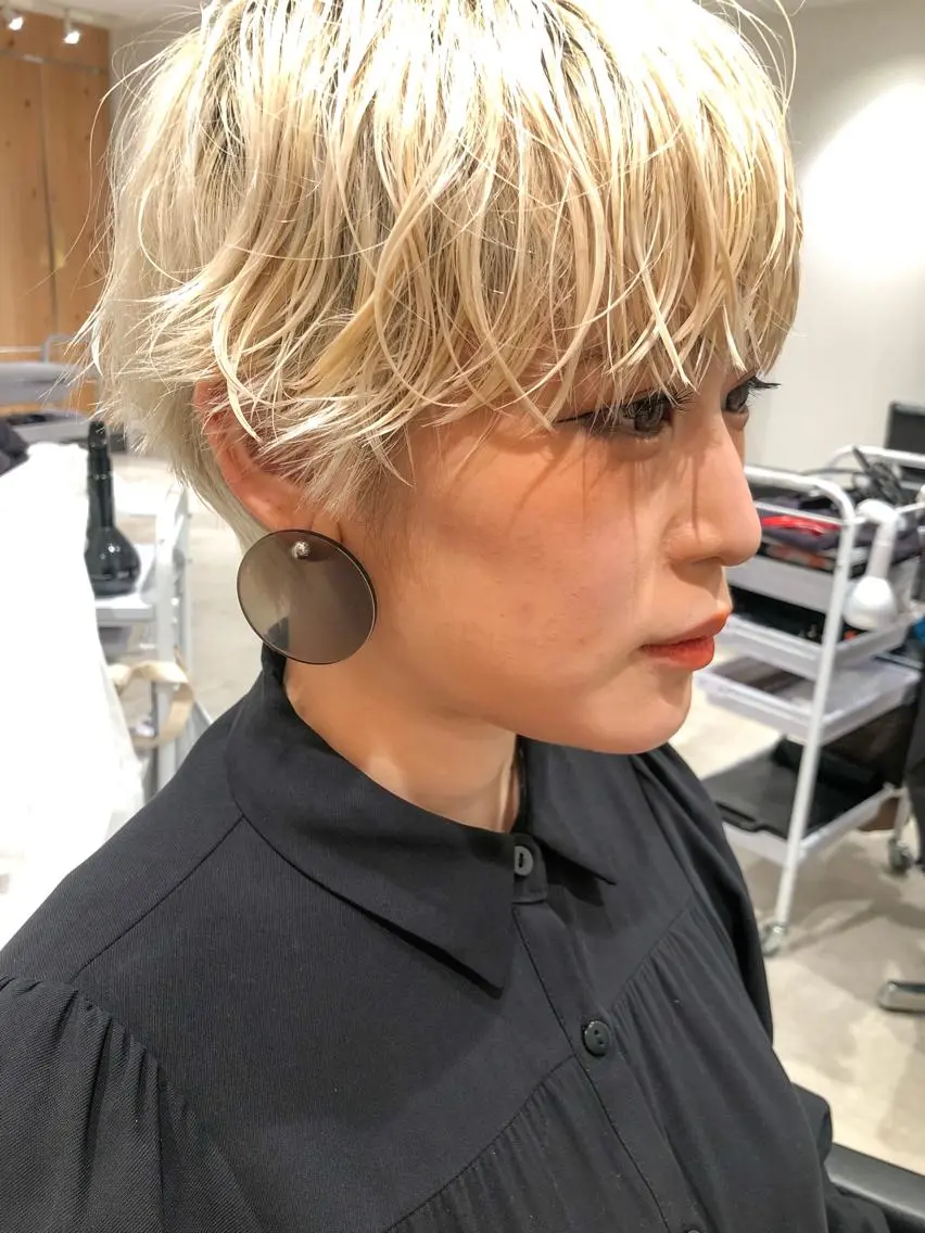 ショート カラー ブロンド ショートヘア カット ヘアカラー トリートメント ヘアセット センスをお届けします 大谷将生infpのヘアスタイル