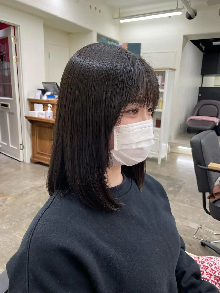 ミディアム カラー 水田吉亮/髪質改善/ 縮毛矯正/レイヤーのヘアスタイル
