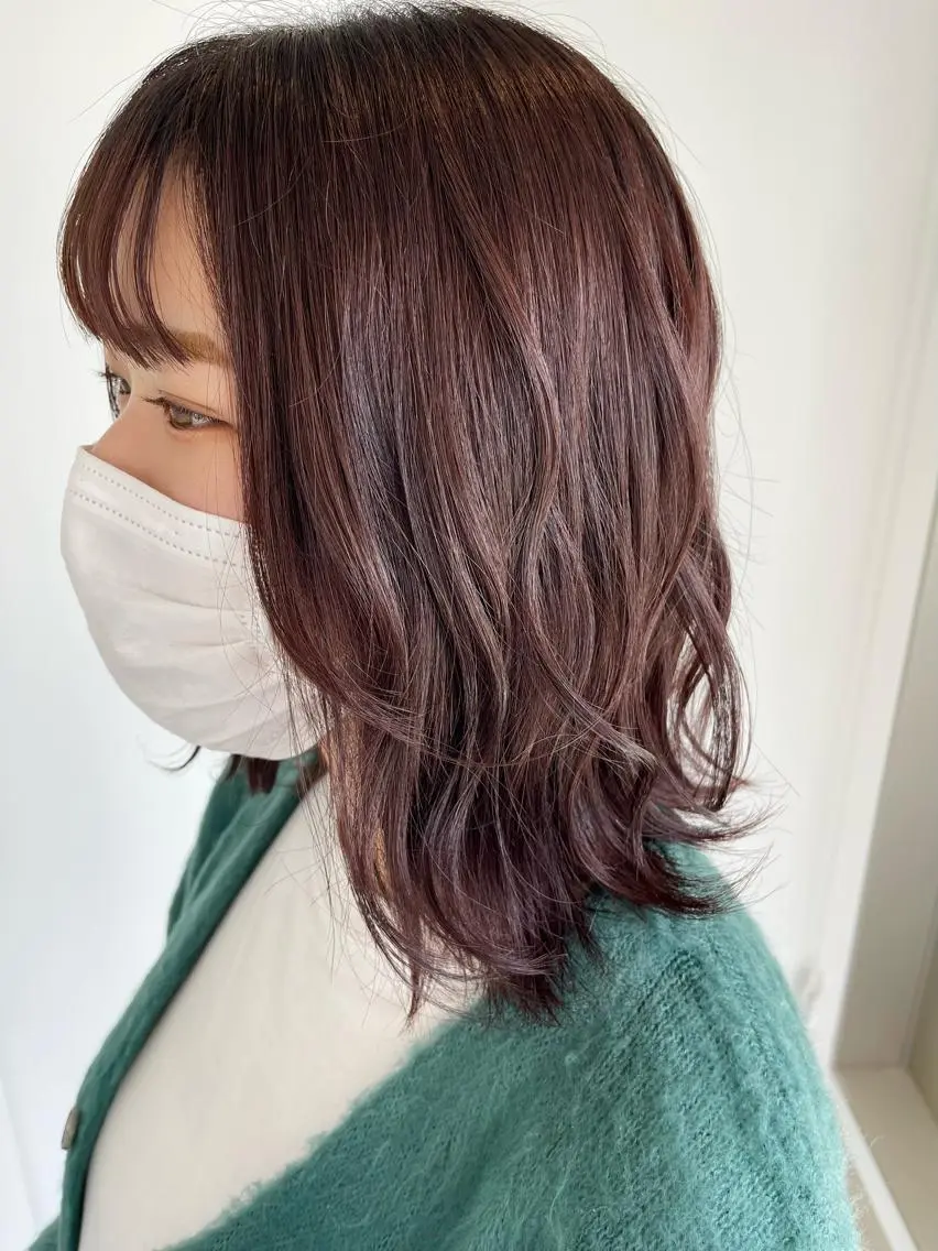 ミディアム 店長 MANAMI 艶カラー/骨格ボブのヘアスタイル