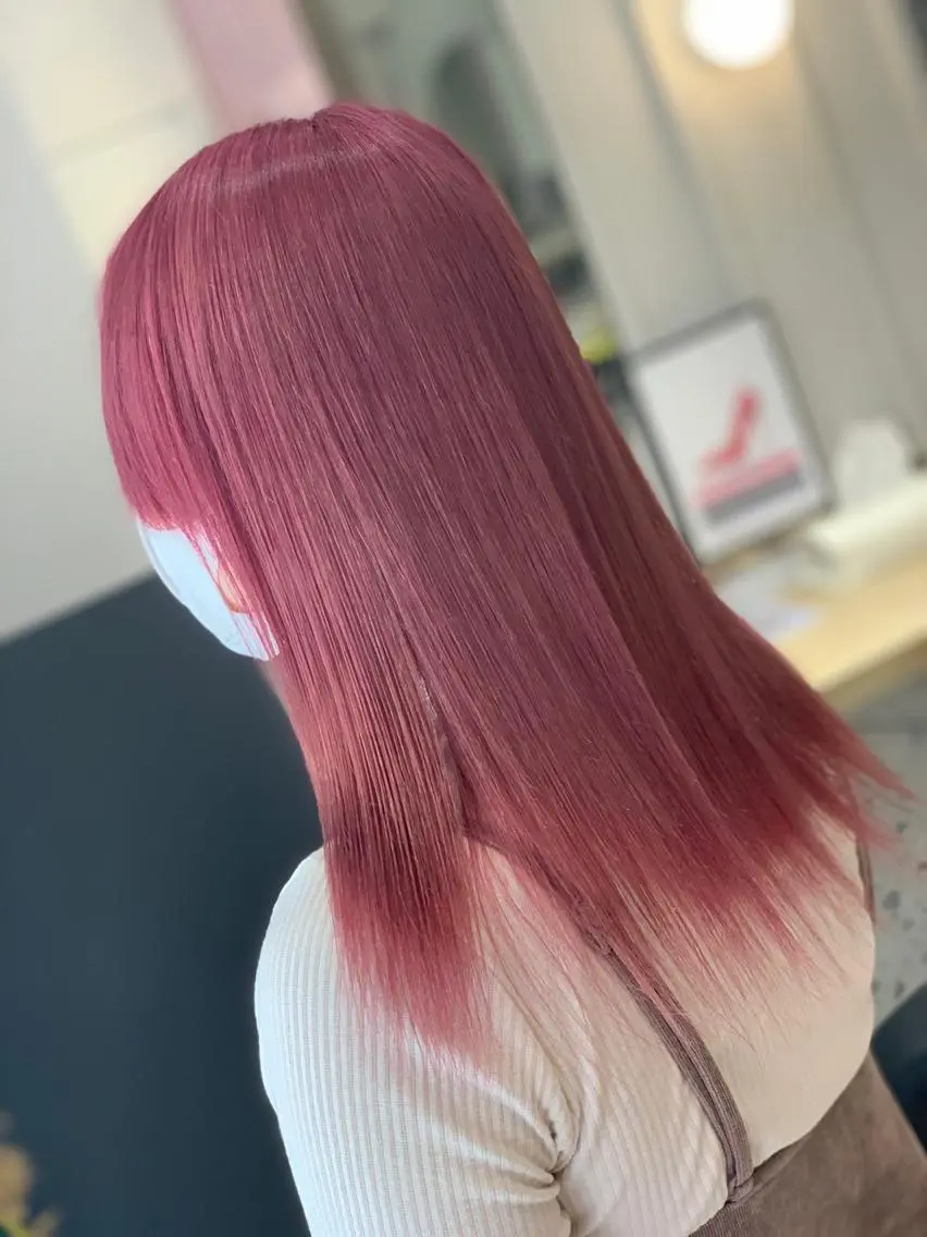 ミディアム カラー ヘアアレンジ カット ヘアカラー トリートメント 髪質改善×ハイトーン 中田啄也のヘアスタイル