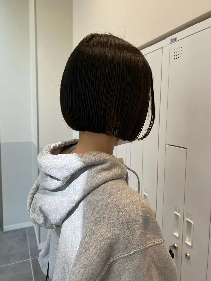 ミディアム カット トリートメント パーマ、髪質改善 菊地美月のヘアスタイル