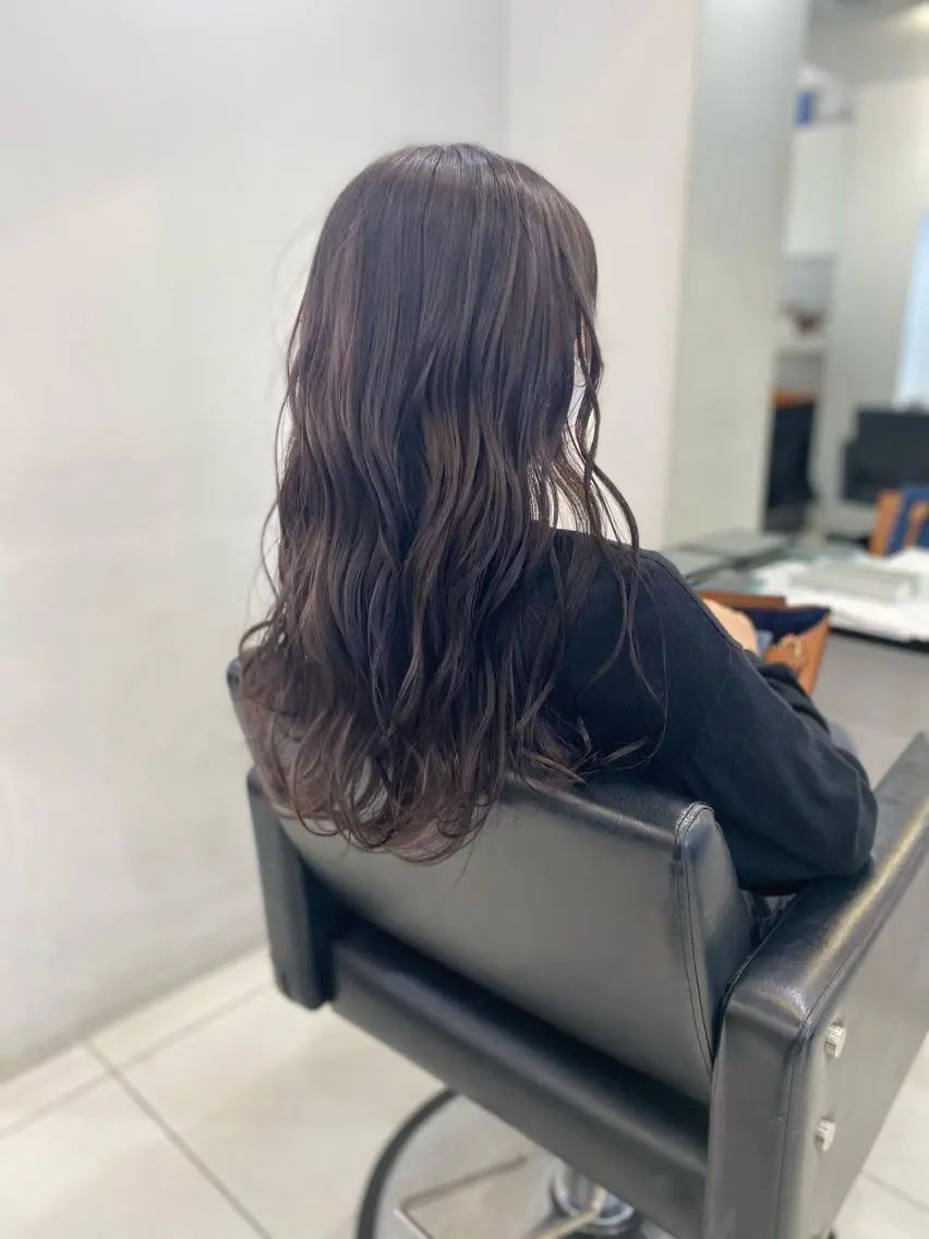 ロング カラー グレージュ ラベンダーカラー ラベンダーグレージュ ラベンダーグレー opus 店長大和 レイヤー/赤み消しのヘアスタイル