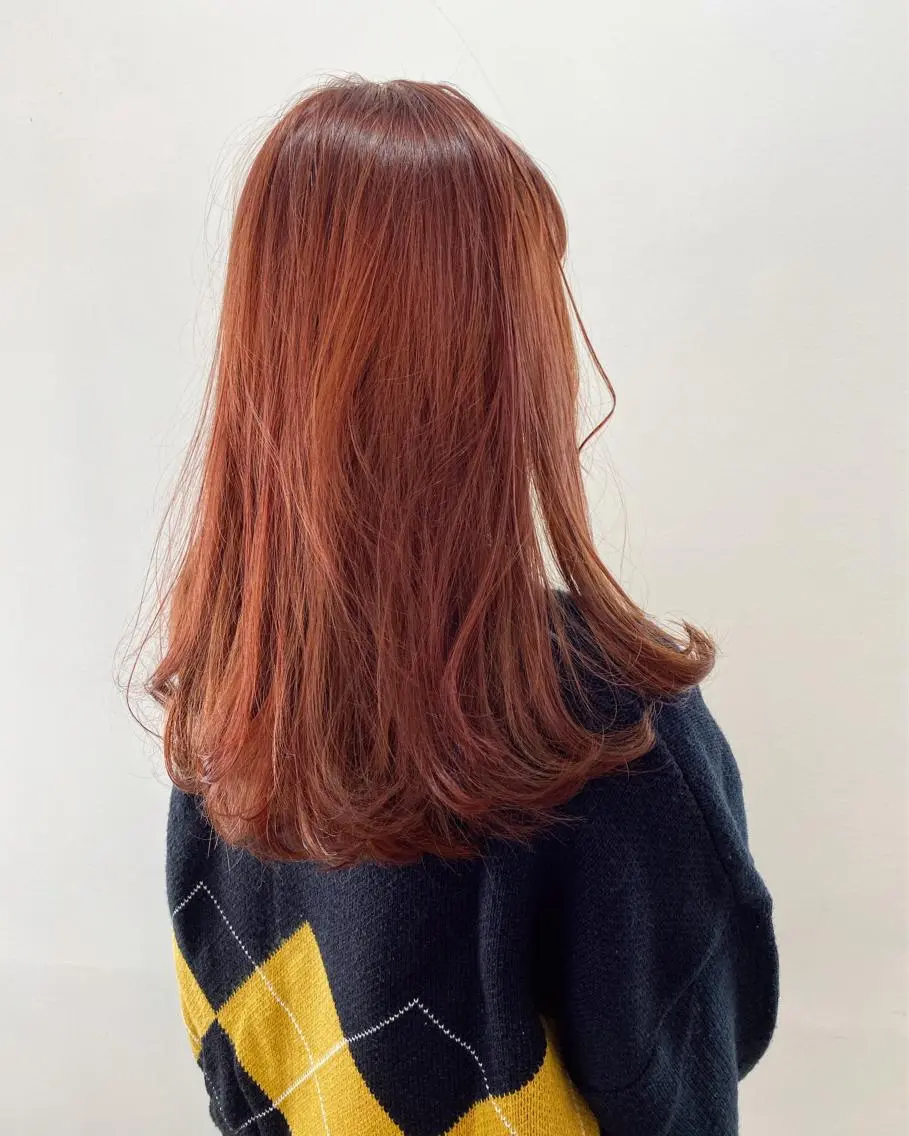 カラー ブリーチ オレンジ オレンジピンク ピンクカラー カット ヘアカラー fulam/ WATANABEのヘアスタイル