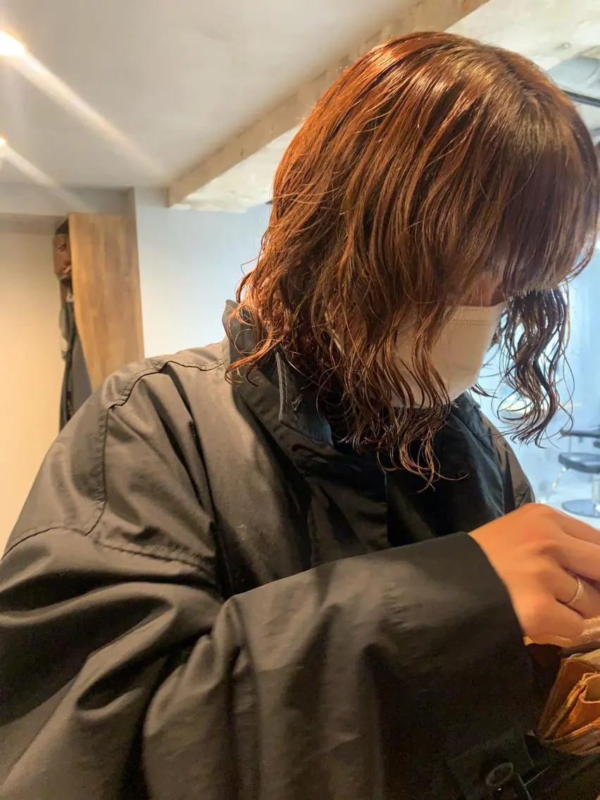 ミディアム パーマ ボブパーマコテ巻き風 パーマNo1深江秀平のヘアスタイル
