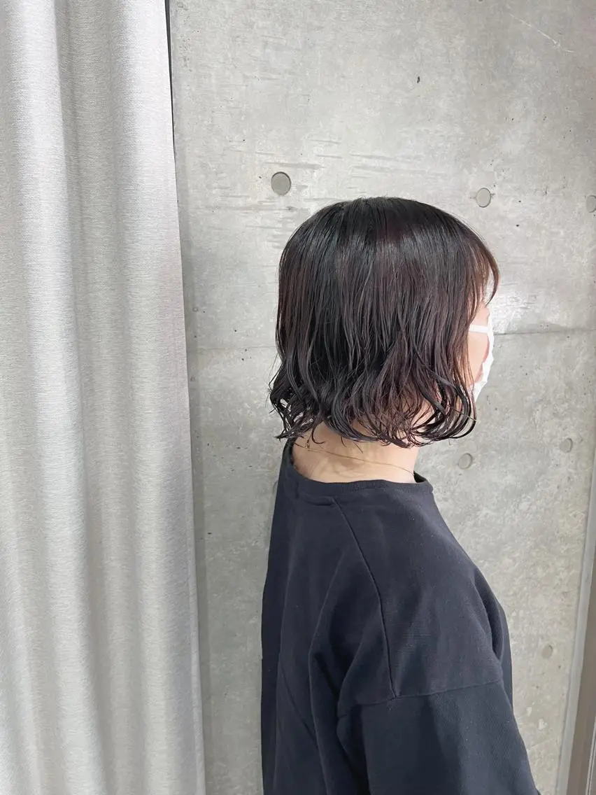 パーマ カット ヘアカラー パーマ ボブパーマコテ巻き風 パーマNo1深江秀平のヘアスタイル