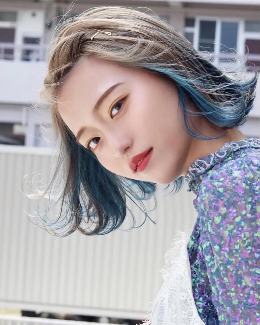 ミディアム ヘアアレンジ ボブ 外ハネヘア aloha hibinoのマツエク・マツパデザイン