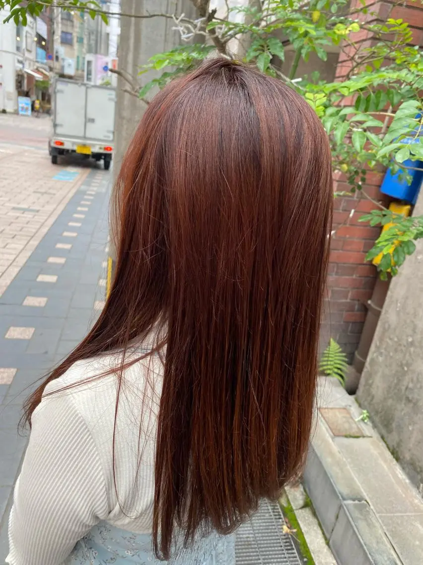 カラー オレンジ おん眉美容師eMu✄ yuka‪🤍のヘアスタイル