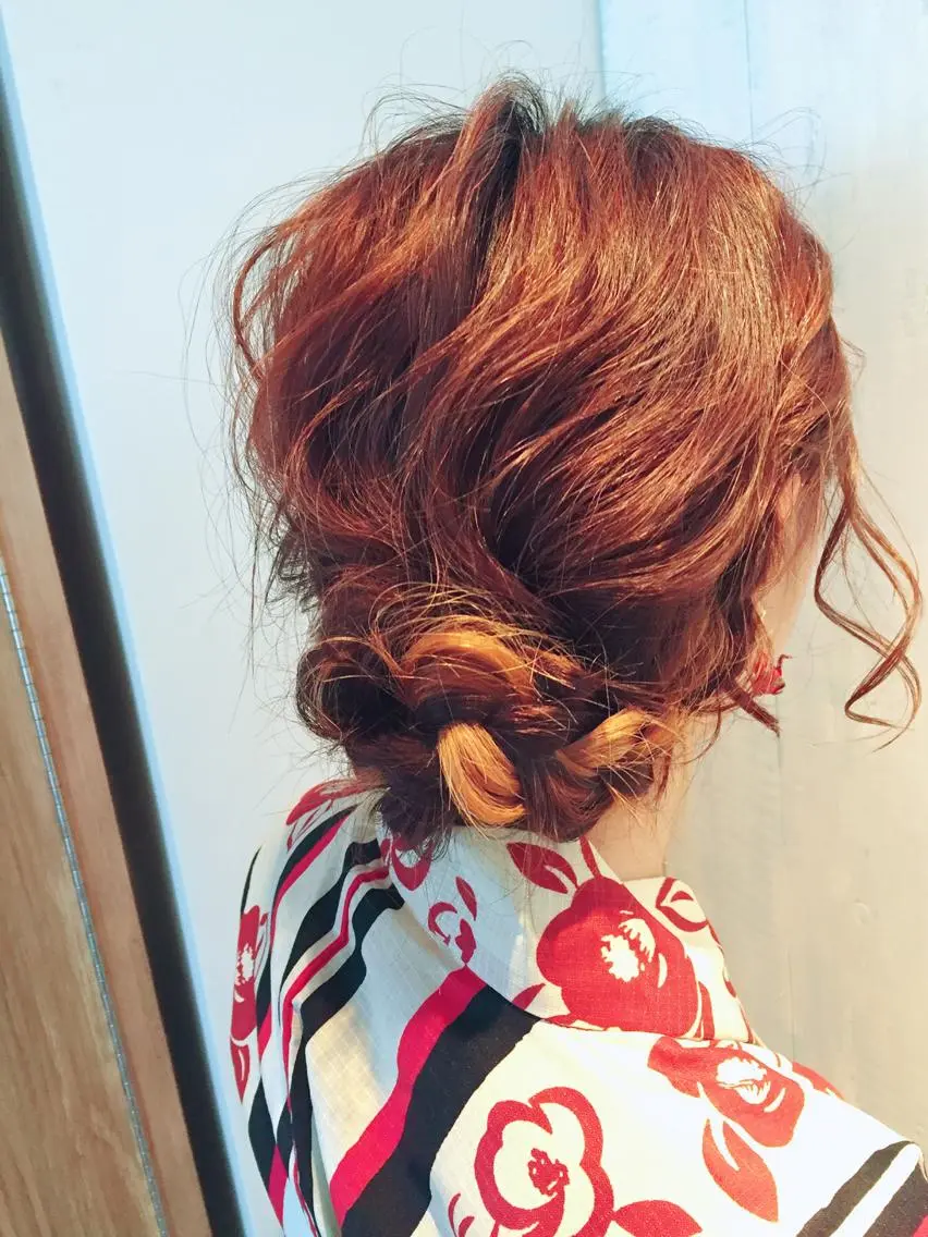 ミディアム セミロング ロング ヘアアレンジ 若杉 諒のヘアスタイル