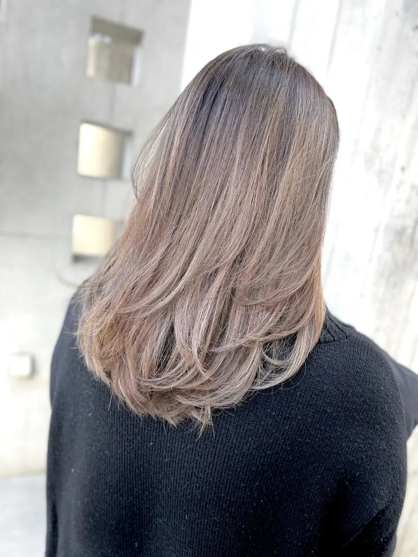 セミロング カラー ベージュカラー 【店長】外国人風 メンズヘア尾上雄輝のヘアスタイル