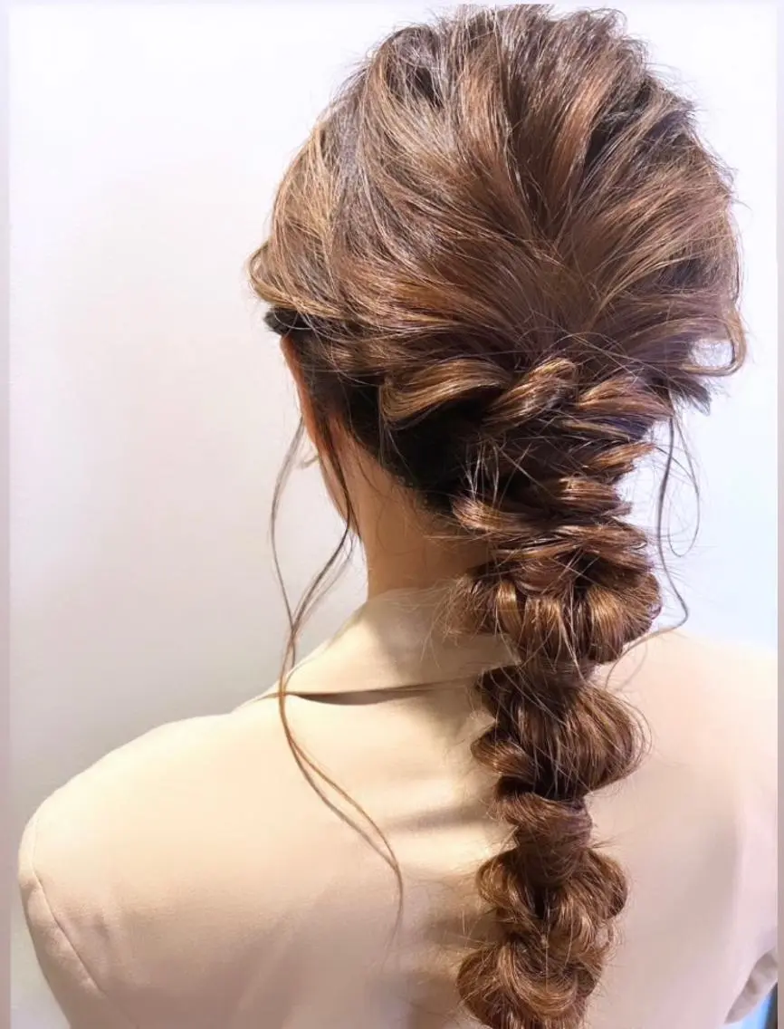 ロング ヘアアレンジ ポニーテール 簡単アレンジ 韓国風ヘア 韓国メイクサロン YUKINA東京のその他イメージ