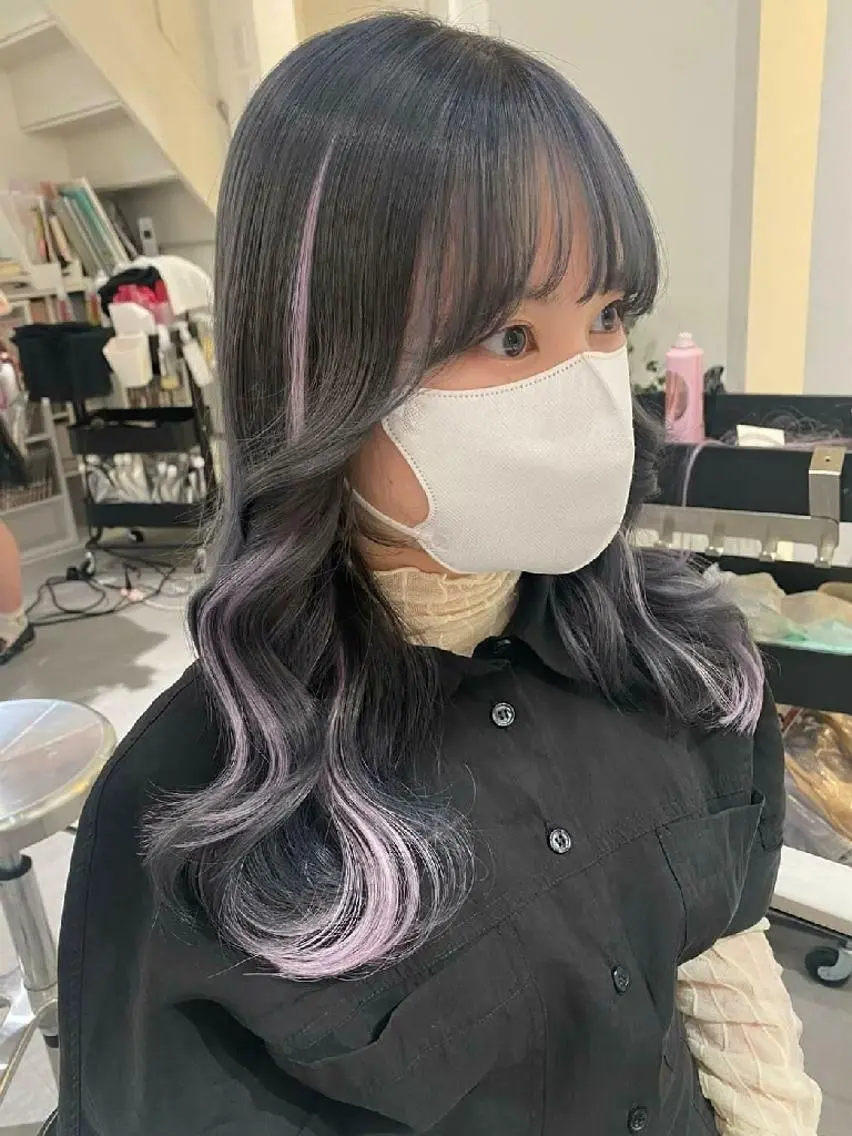 セミロング エクステ 顔周りカット ORIKA 美容室のヘアスタイル