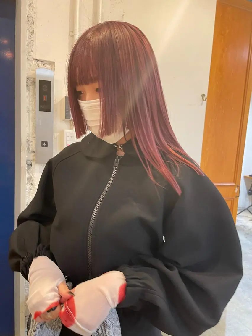 ミディアム カラー 姫カット カット ヘアカラー トリートメント レイヤー/似合わせ TAKUYAのヘアスタイル