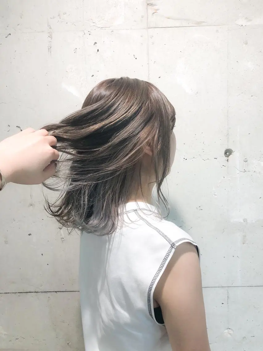 ミディアム カラー パーマ ヘアアレンジ メンズ キッズ ネイル マツエク・マツパ 透明感カラー 当日予約⭕️ Rene’のヘアスタイル