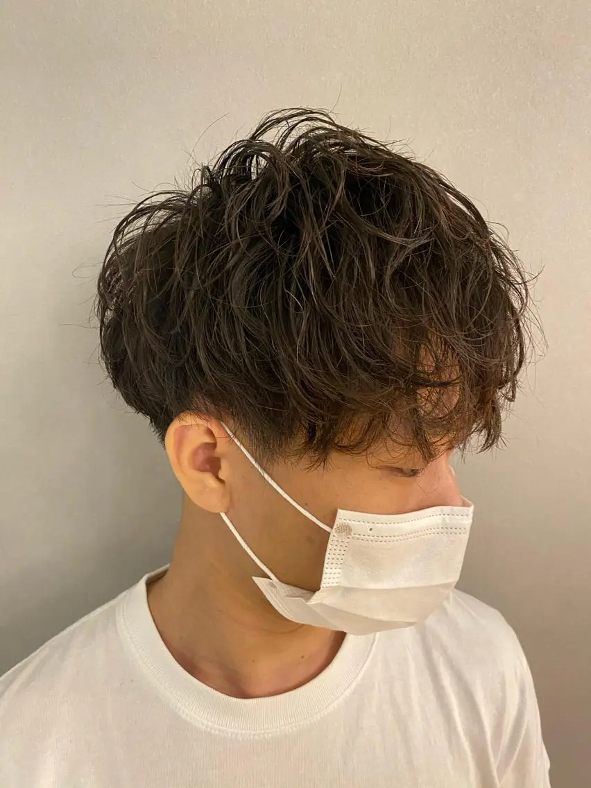 ショート パーマ メンズ カット パーマ 梅田茶屋町メンズ 専門美容師 山元一平のヘアスタイル