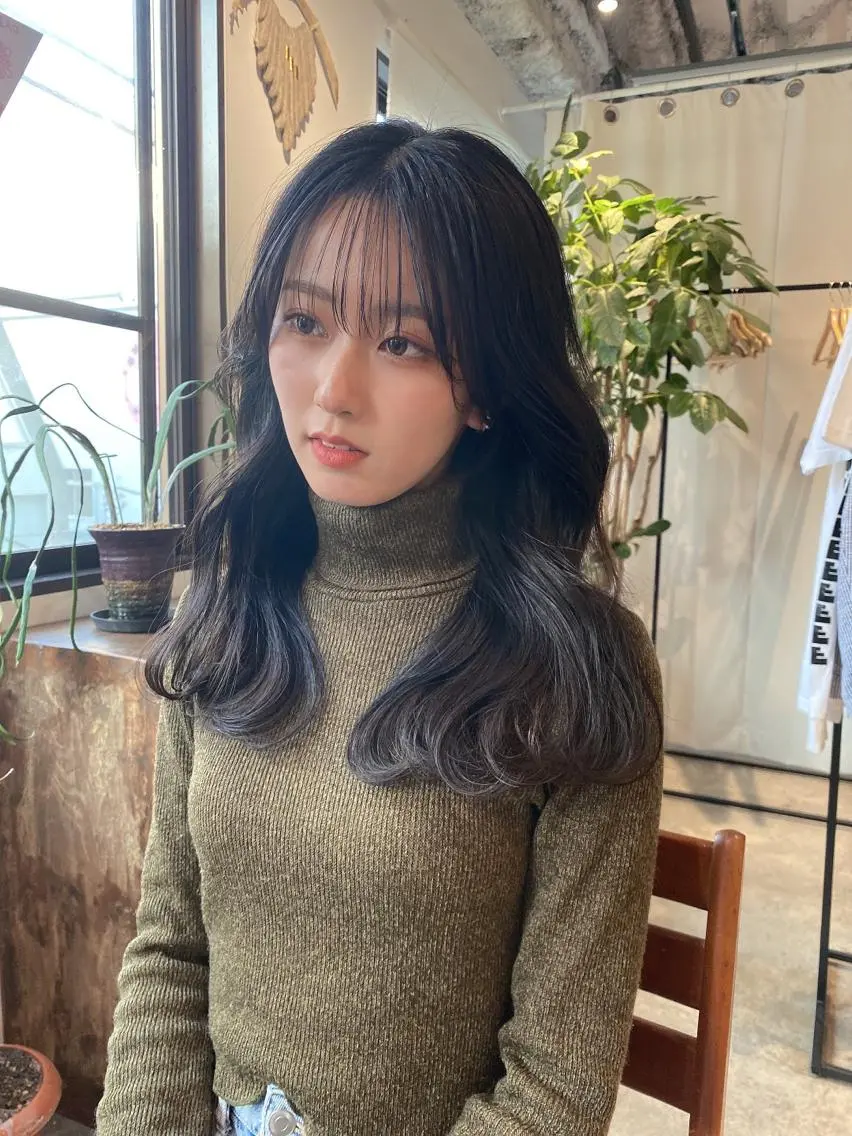 セミロング カラー 韓国風ヘア ♡レイヤーカット れお♡のヘアスタイル