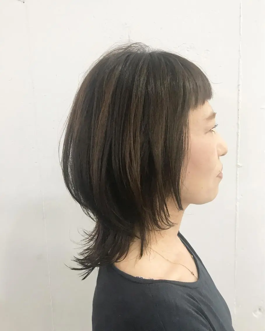 ミディアム ウルフカット 【店長】ショート 似合わせ🦩相羽里美のヘアスタイル