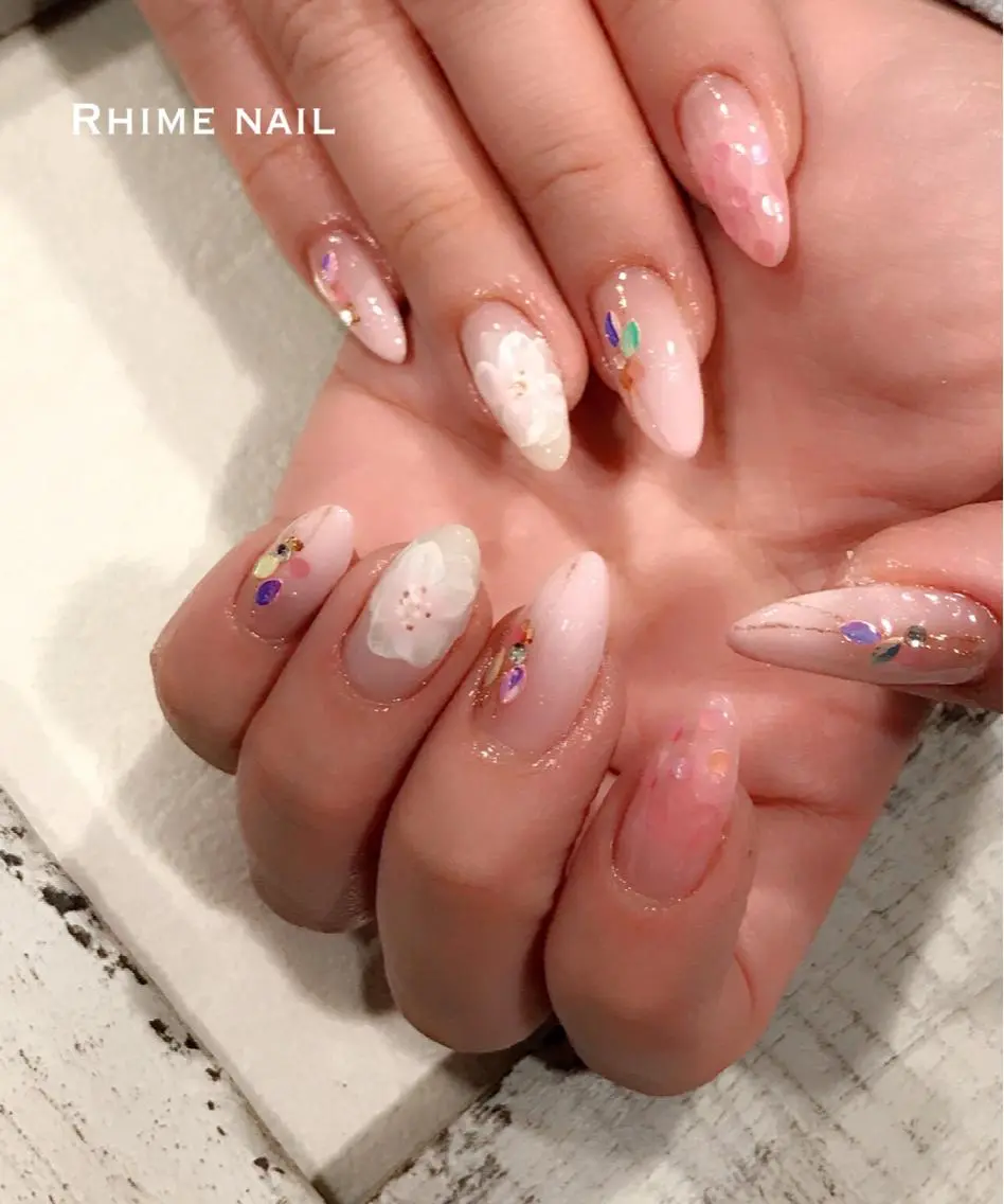ネイル 卒業式 春ネイル Rhime nail ライムネイルのネイルデザイン