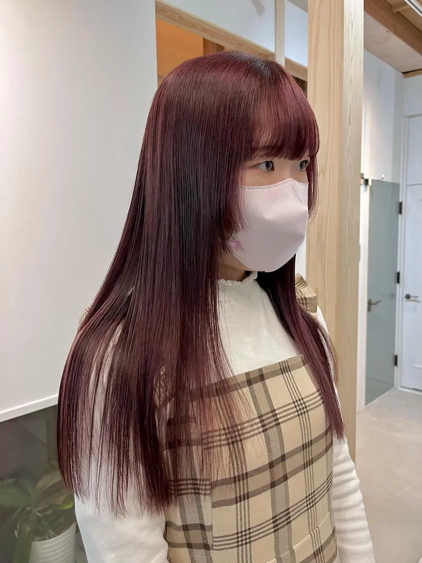 ロング カラー ブリーチ ブリーチなしカラー ピンクカラー ブリーチなしカラー ダブルカラーエクステのヘアスタイル