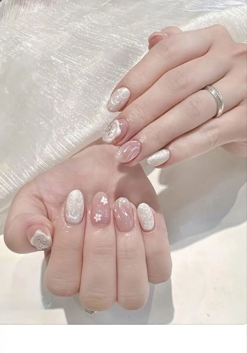 ネイル 長さ出し フレンチネイル グラデーション 卒業式 マグネットネイル ハンドネイル MIHANA YUKIのネイルデザイン