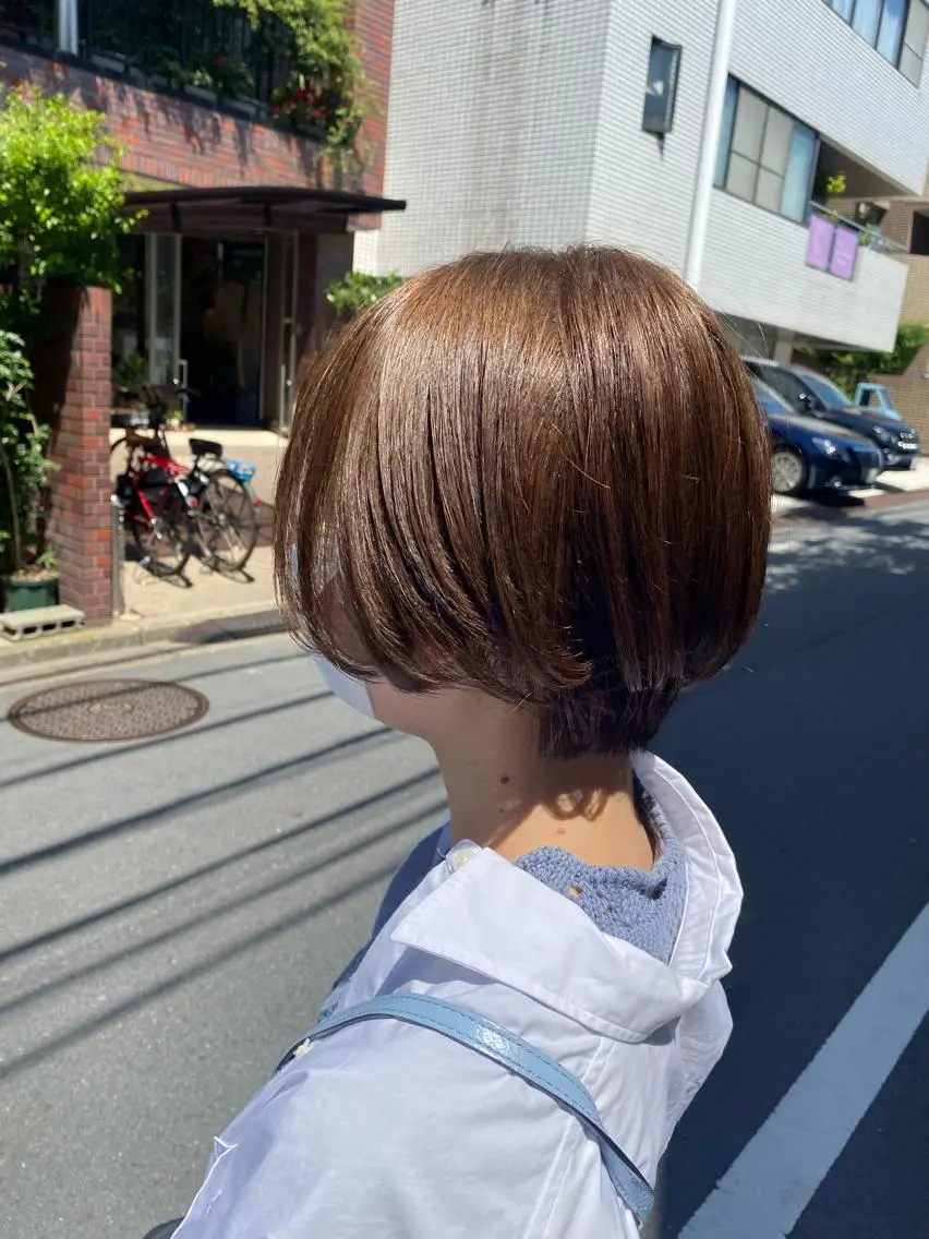 ショート カラー ベージュカラー オリーブベージュ お任せヘア☘️☘️ 及川渚のヘアスタイル
